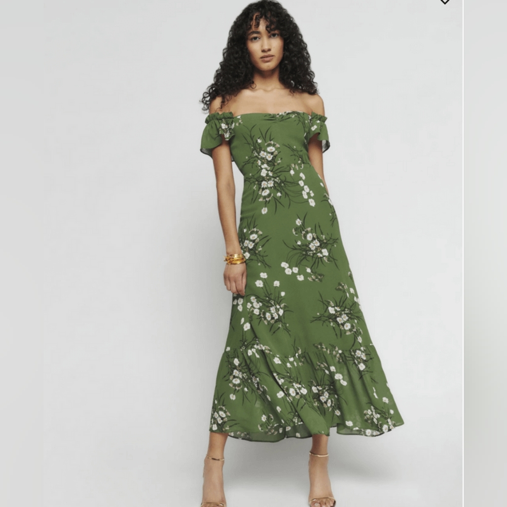 green reformation butterfly dress - 6